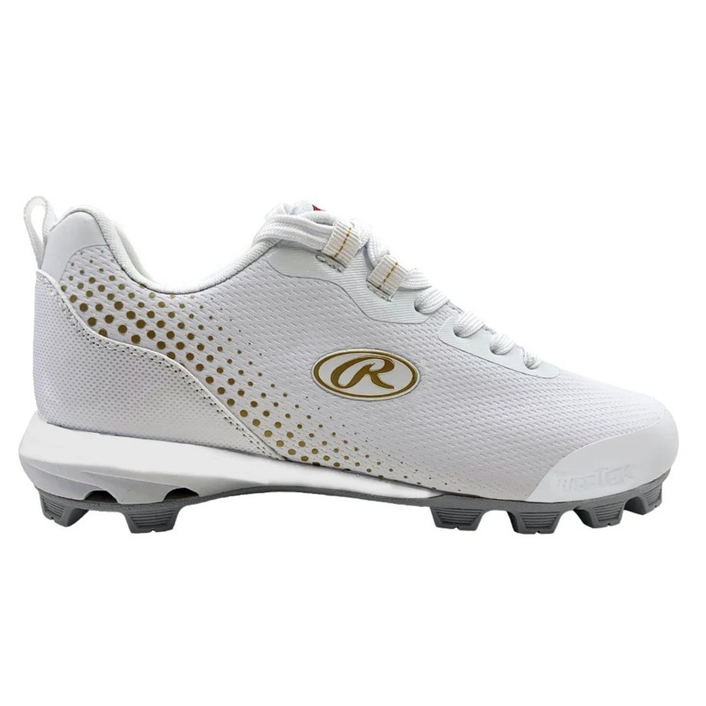 Rawlings Women's Division Low Softball Cleats - White/Gold, Size 7